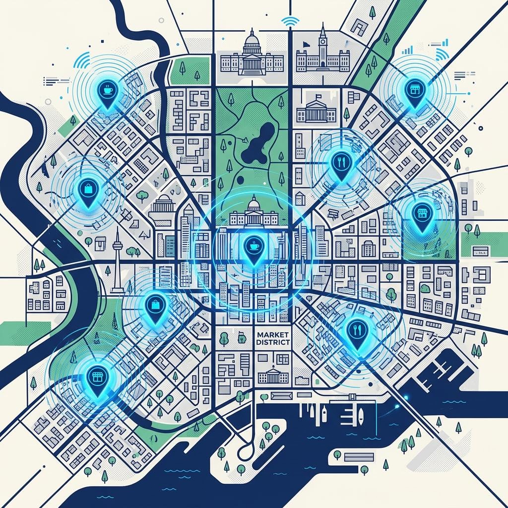Map of the National Capital Region highlighting Kanata, Orleans, Nepean, Barrhaven and Gatineau neighbourhoods for local SEO targeting