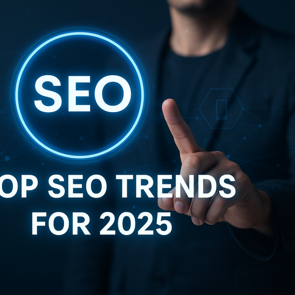 Person interacting with digital SEO trend display for 2025