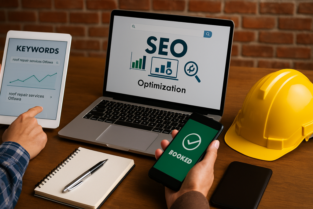 generate image for this Roofer SEO Ottawa – Convert Roofing Searches Into Bookings